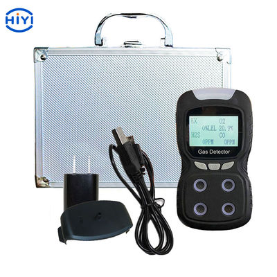H2S O2 CO EX 4 In 1 Multi Gas Detector IP65 Alarm Buzzer Isi Ulang USB